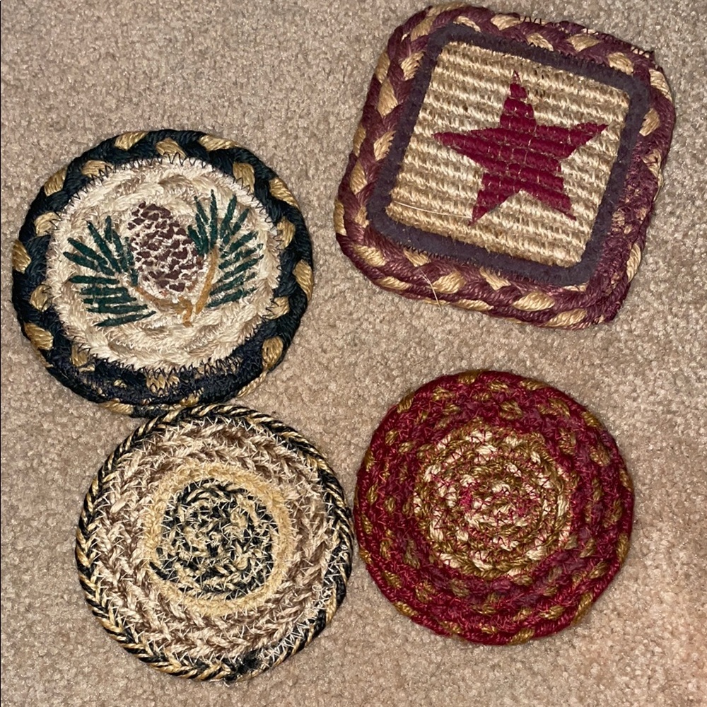 Set of Rustic Woven Coasters